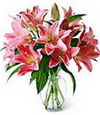 Florero especial con lylium rosado y rojo